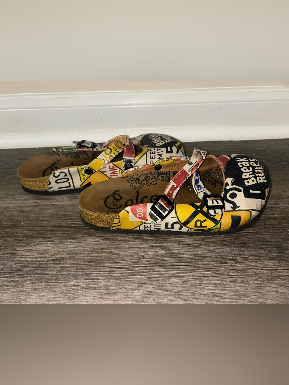 Graphic Print Buckle Slide Sandals for Women - Multicolor